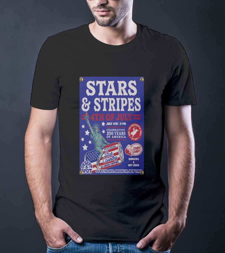 Stars & Stripes 4th Of July Celebration 250 Years Of America Brooklyn Event 2026 T-Shirt