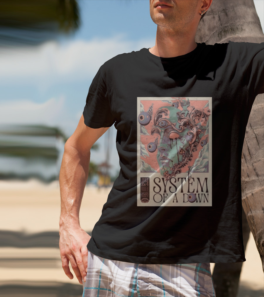 System Of A Down July 2 4 2026 Stade De France Paris Surreal T-Shirt