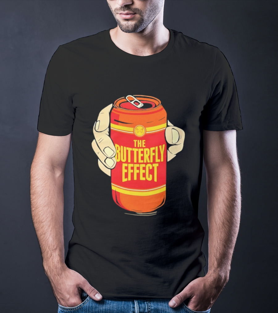 The Butterfly Effect Soda Can Vibrant Red Yellow Pop T-Shirt