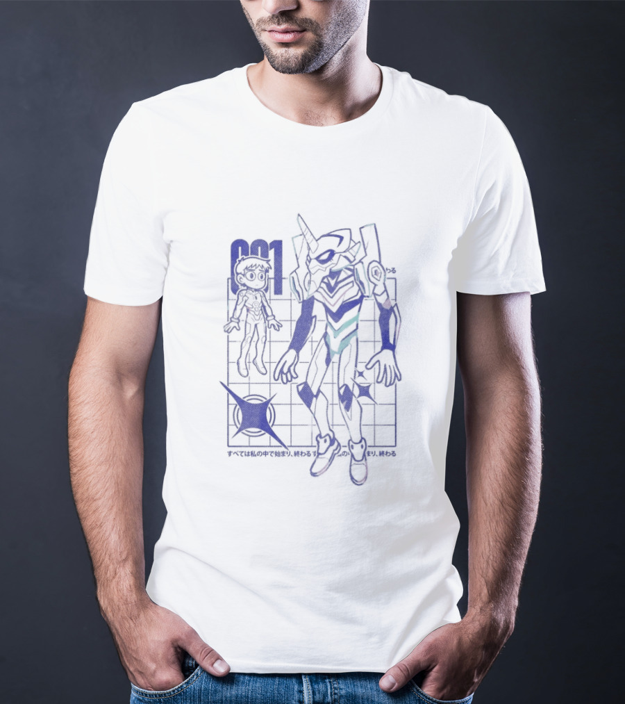 Back To The Claustrophobic Place Neon Genesis Robot Blueprint T-Shirt
