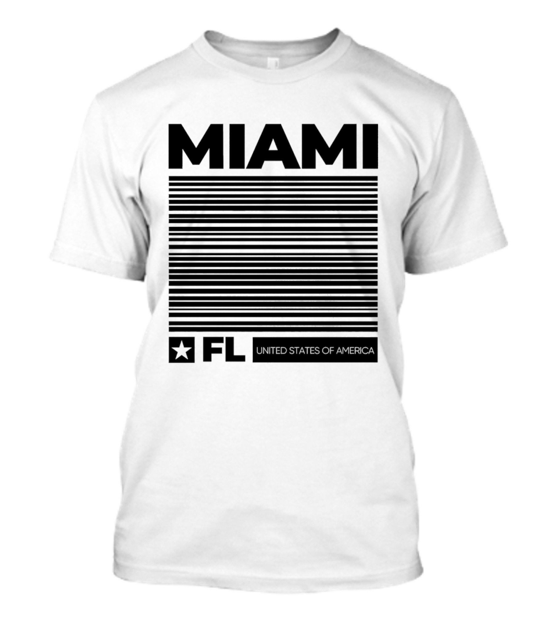 Miami FL Star Stripes United States Of America T-Shirt