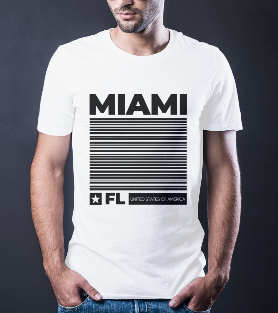 Miami FL Star Stripes United States Of America T-Shirt