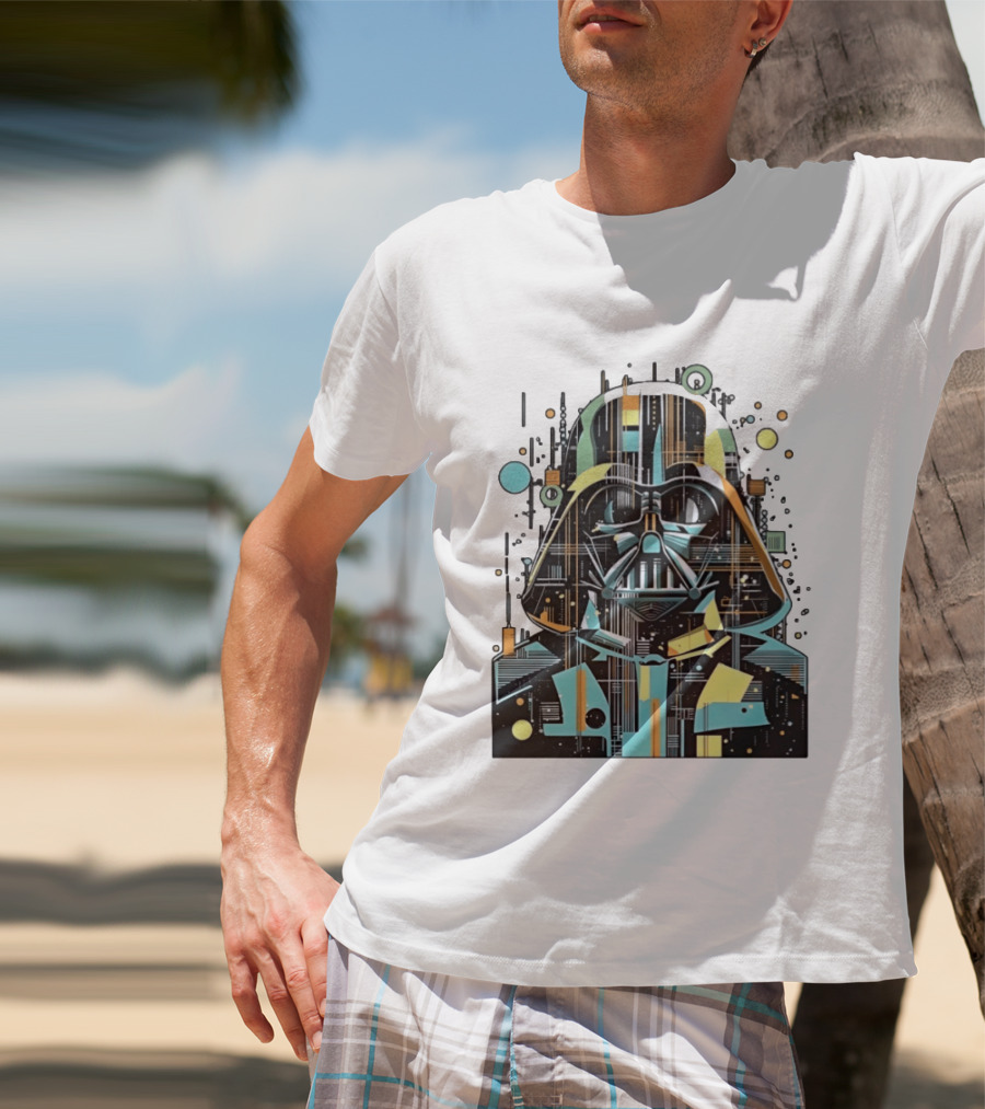 Darth Vader Geometric Circuit Abstract Tech T-Shirt