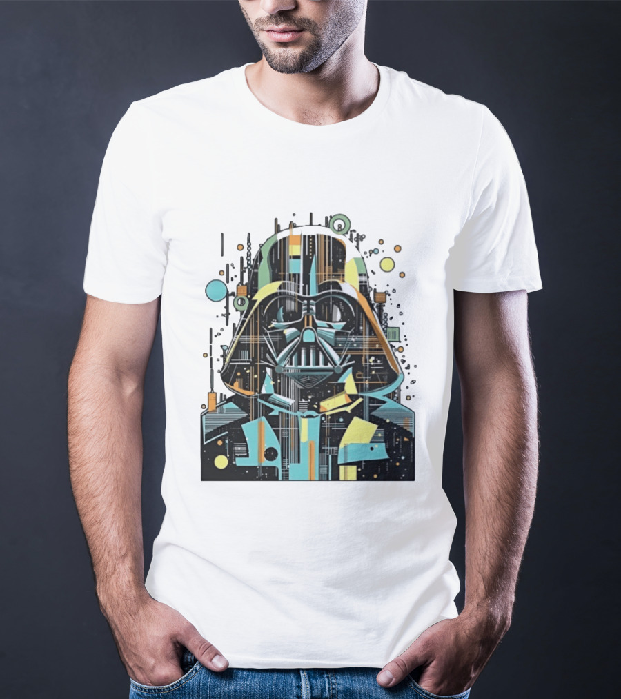Darth Vader Geometric Circuit Abstract Tech T-Shirt