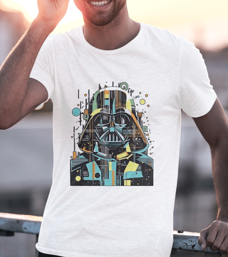 Darth Vader Geometric Circuit Abstract Tech T-Shirt