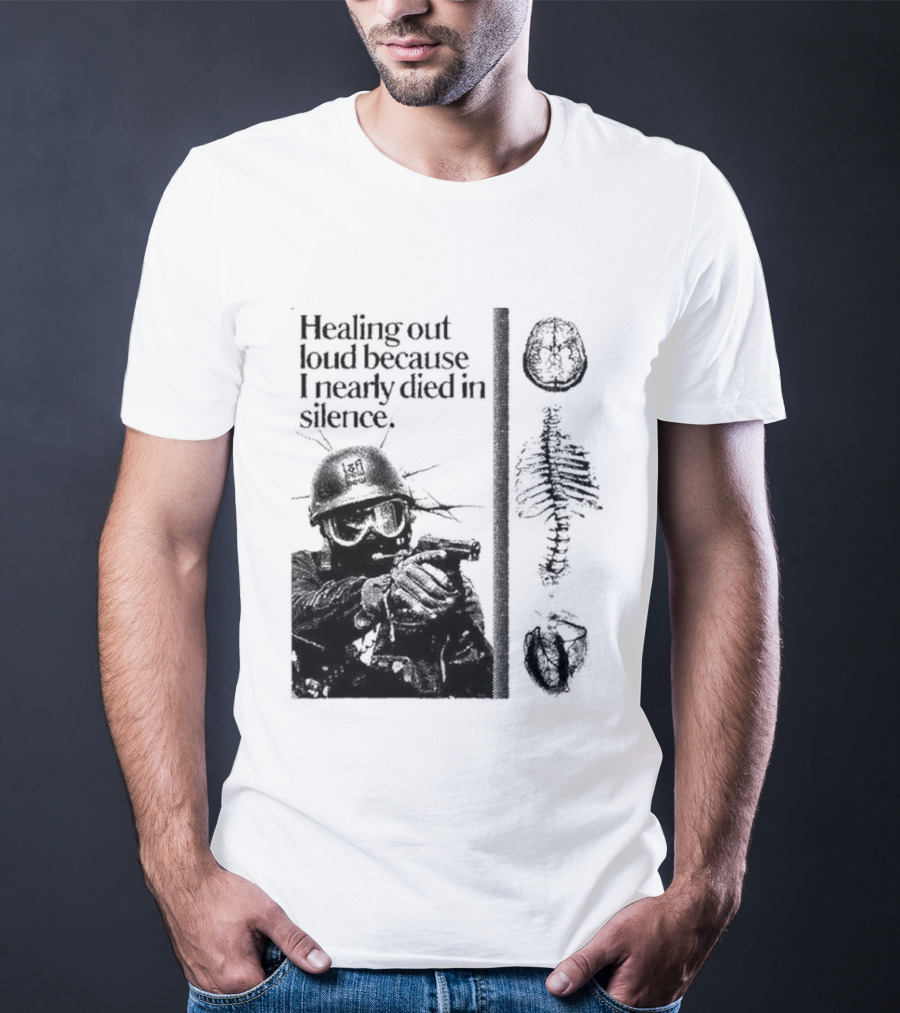 Healing Out Loud Soldier Brain Anatomy Urban Silence T-Shirt