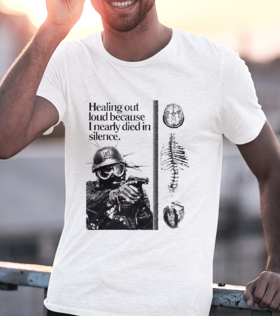 Healing Out Loud Soldier Brain Anatomy Urban Silence T-Shirt