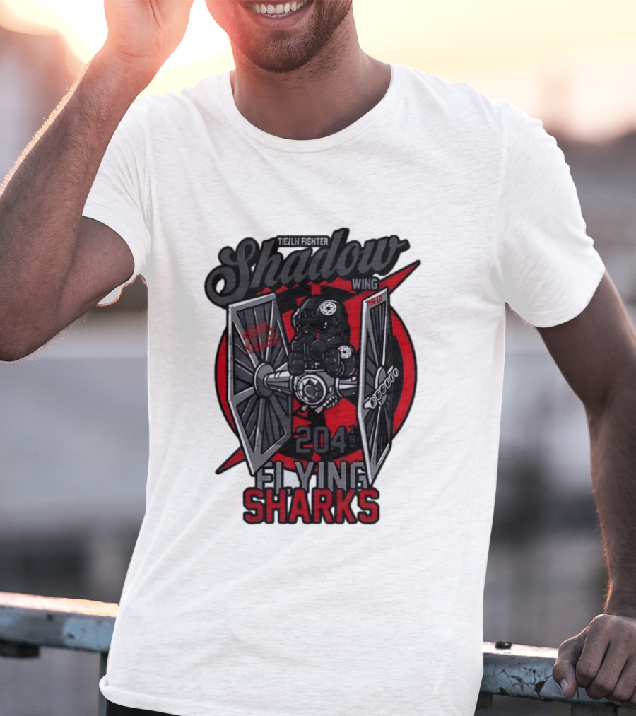TIE Fighter Pilot Shadow Wing 204th Flying Sharks Rebel Killer Star Wars T-Shirt