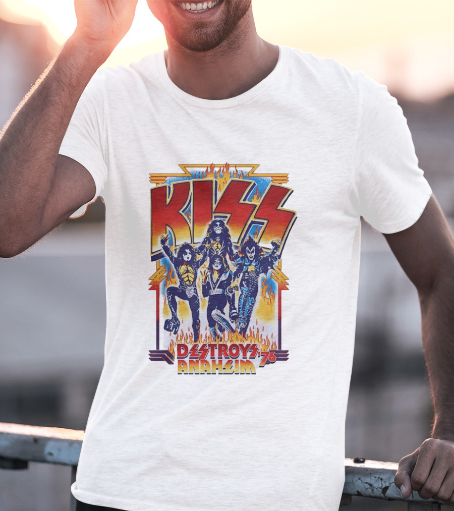 KISS Destroys Anaheim 76 Flames T-Shirt