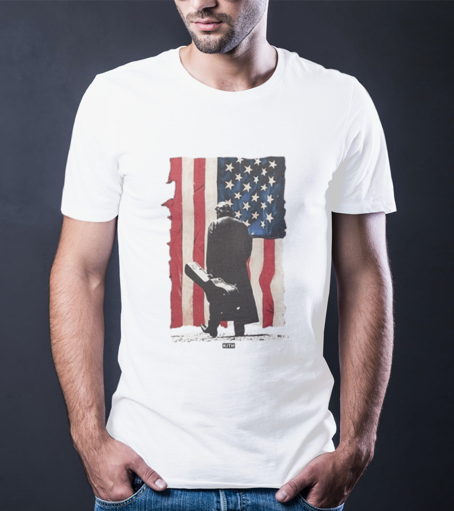 Kith Records Johnny Cash American Flag Iconic USA Collab T-Shirt