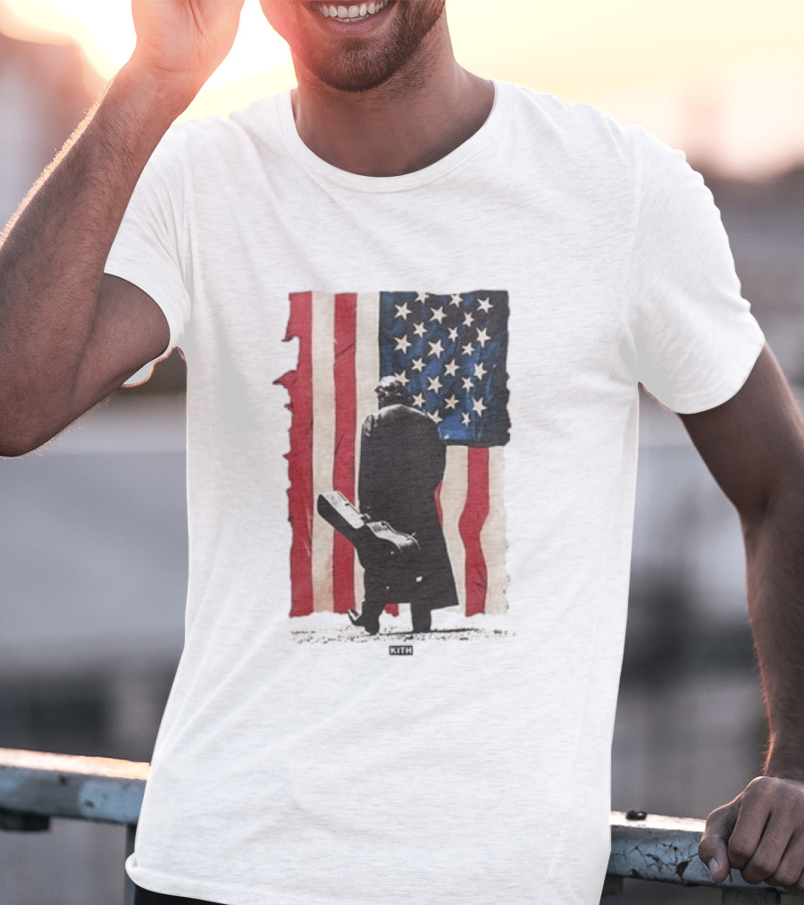 Kith Records Johnny Cash American Flag Iconic USA Collab T-Shirt