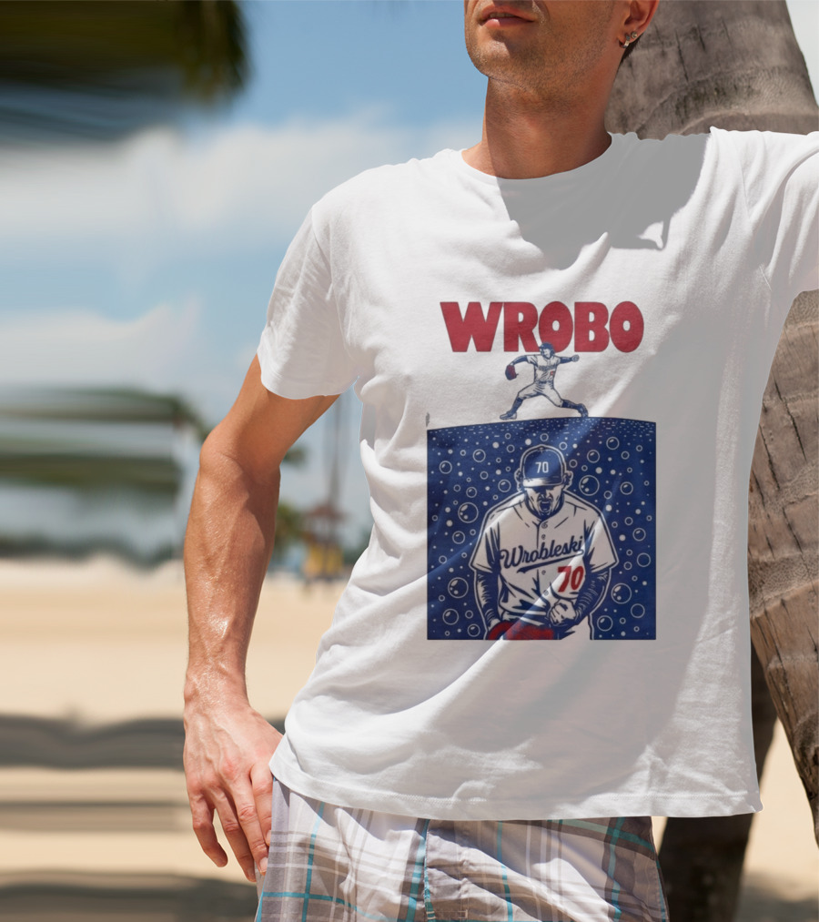 Wrobo Wrobleski 70 Baseball Pitcher Bubble T-Shirt