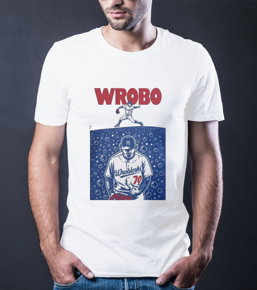 Wrobo Wrobleski 70 Baseball Pitcher Bubble T-Shirt