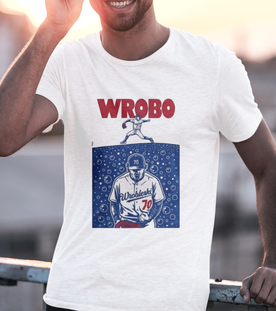 Wrobo Wrobleski 70 Baseball Pitcher Bubble T-Shirt