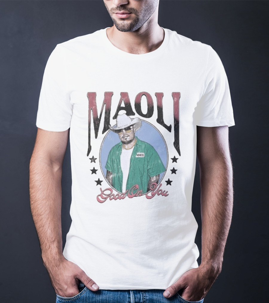 Maoli Good On You Cowboy Hat And Green Jacket Stars T-Shirt