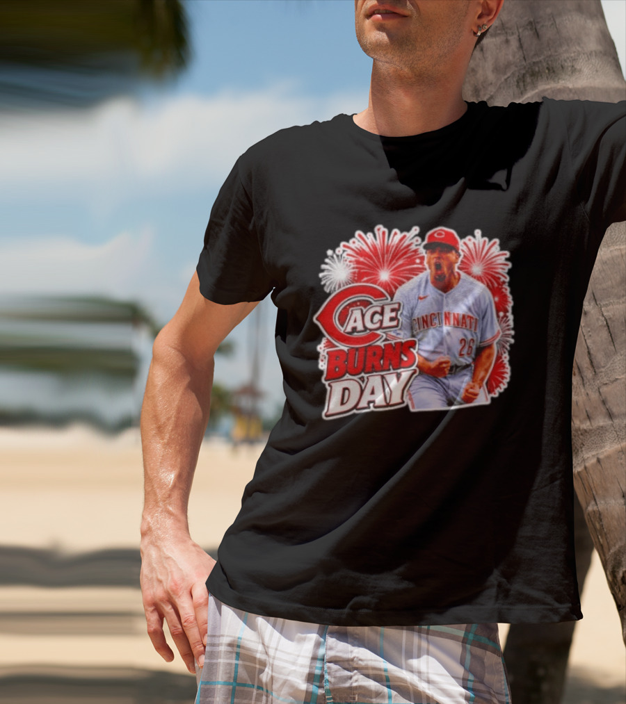 Ace Burns Day Cincinnati Reds 26 MLB Baseball Fireworks Celebration T-Shirt