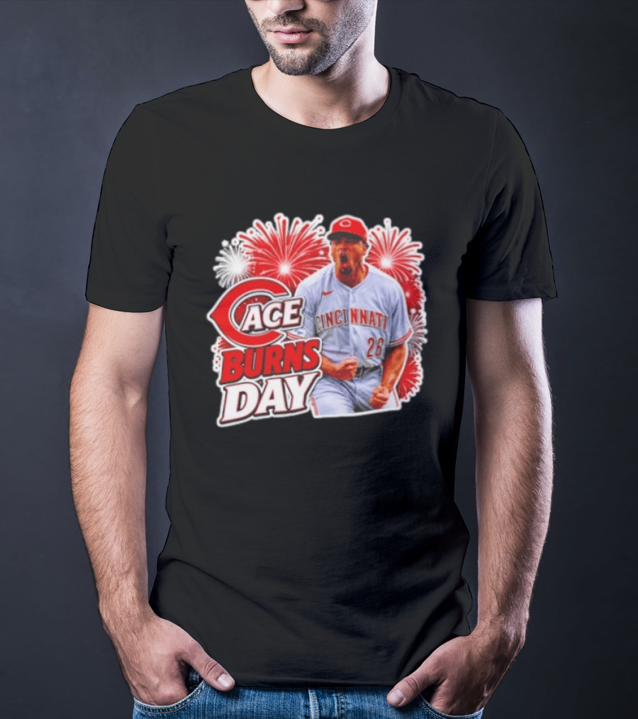 Ace Burns Day Cincinnati Reds 26 MLB Baseball Fireworks Celebration T-Shirt