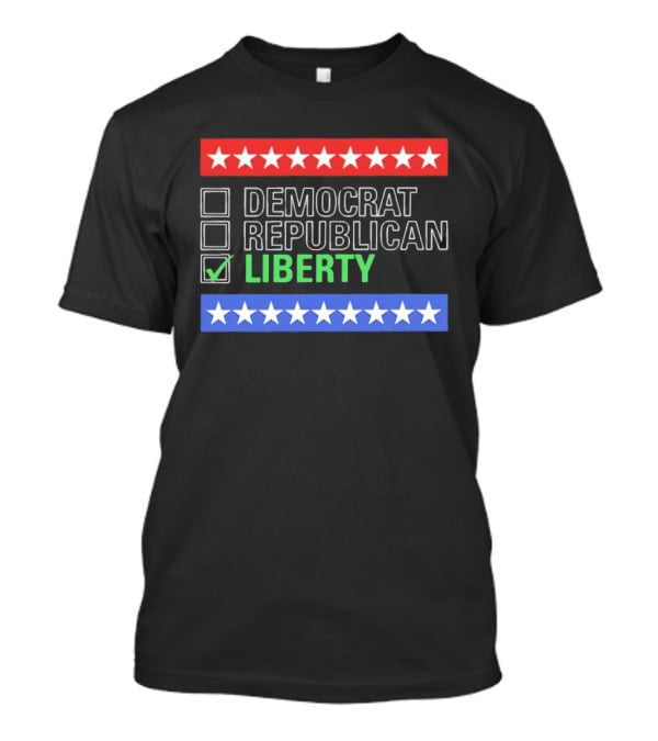 Liberty Checkbox Democrat Republican Stars Red Blue T-Shirt
