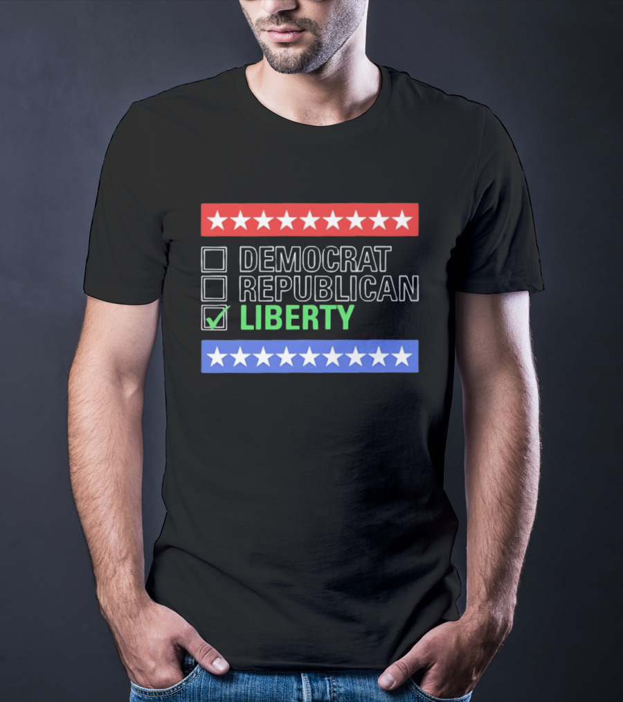 Liberty Checkbox Democrat Republican Stars Red Blue T-Shirt