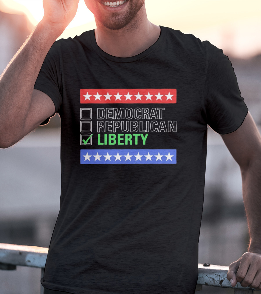 Liberty Checkbox Democrat Republican Stars Red Blue T-Shirt