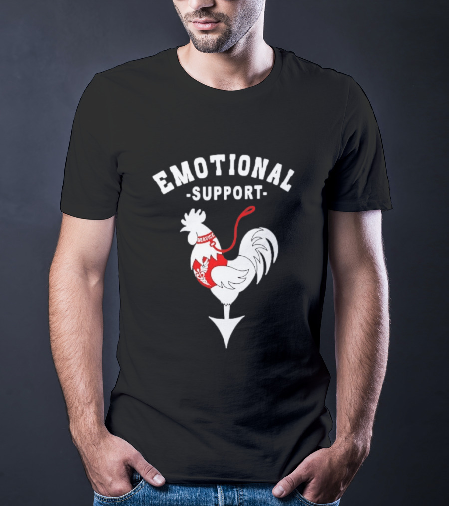 Emotional Support Service Rooster Chicken T-Shirt
