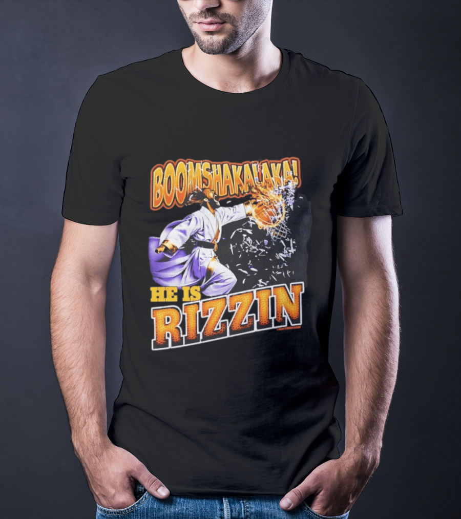 Boomshakalaka He Is Rizzin Jesus Easter Basketball Dunk T-Shirt