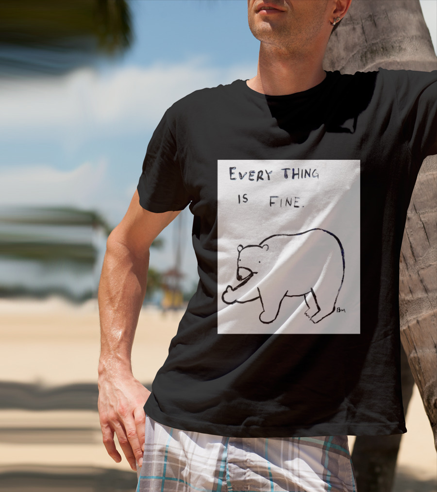 Every Thing Is Fine Bear Middle Finger Humor T-Shirt