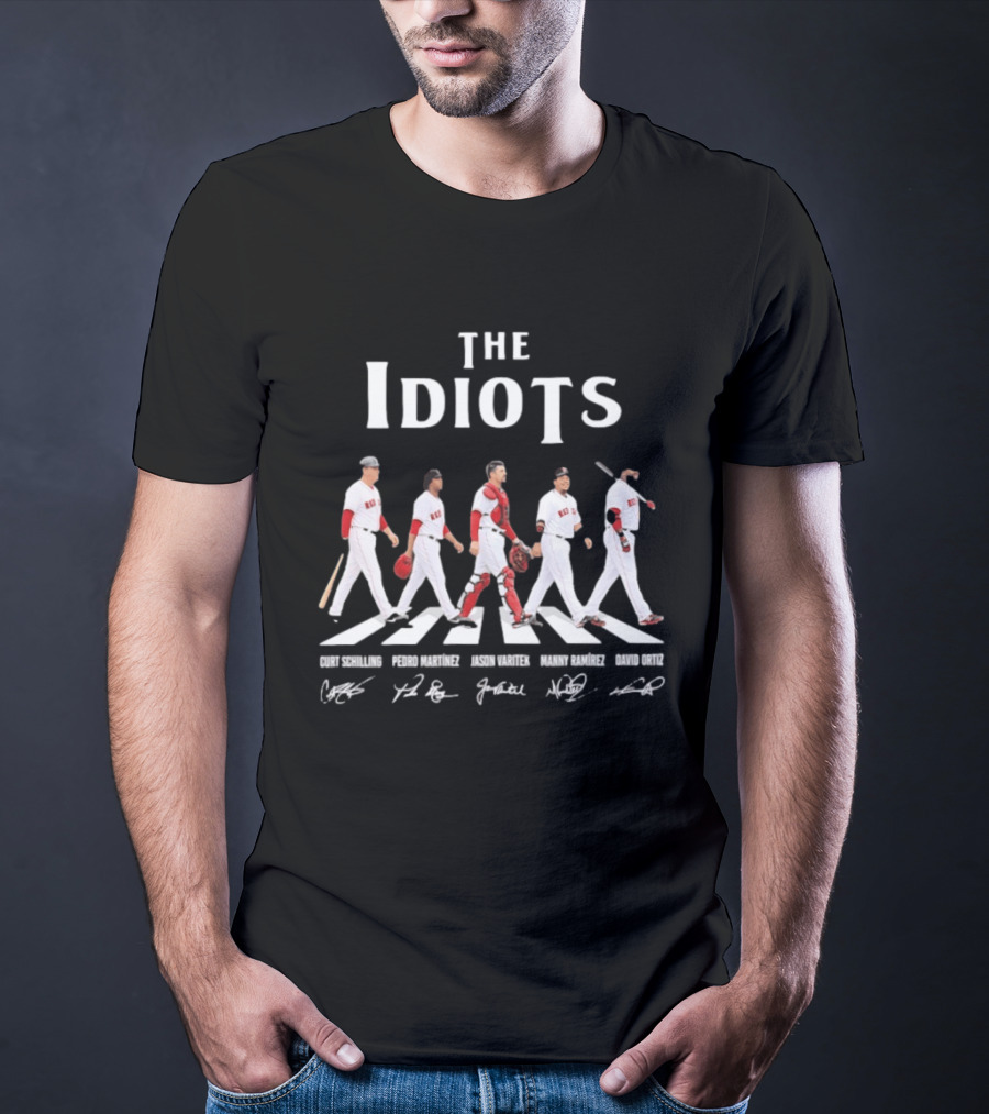 The Idiots Curt Schilling Pedro Martinez Jason Varitek Manny Ramirez David Ortiz Boston Red Sox Abbey Road Signatures T-Shirt