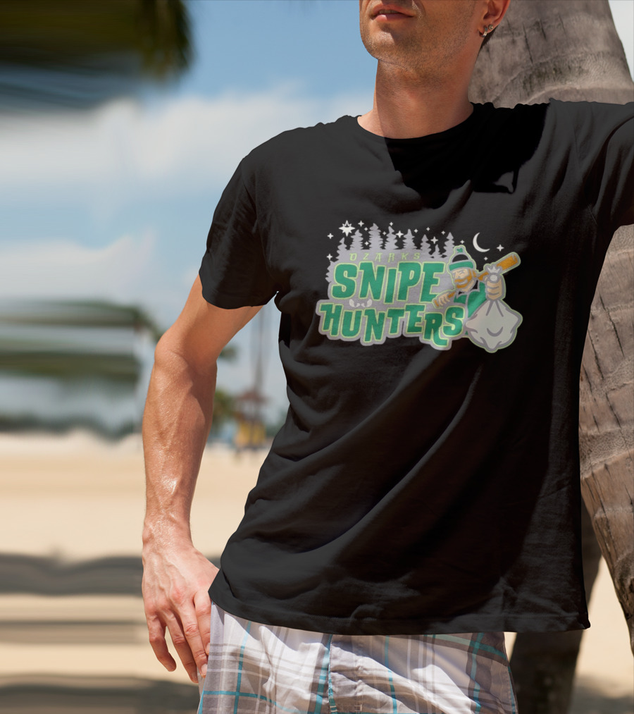 Ozarks Snipe Hunters Forest Adventure Moon And Snowflakes T-Shirt