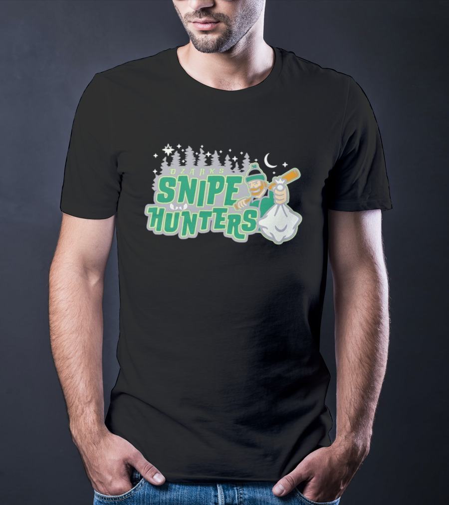 Ozarks Snipe Hunters Forest Adventure Moon And Snowflakes T-Shirt