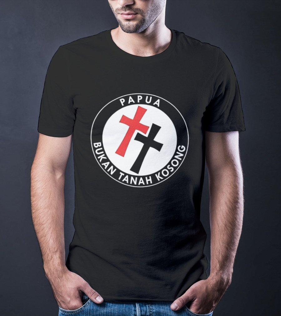 Papua Bukan Tanah Kosong Jaga Tanah Jaga Hutan Cross Symbol Two Sided T-Shirt
