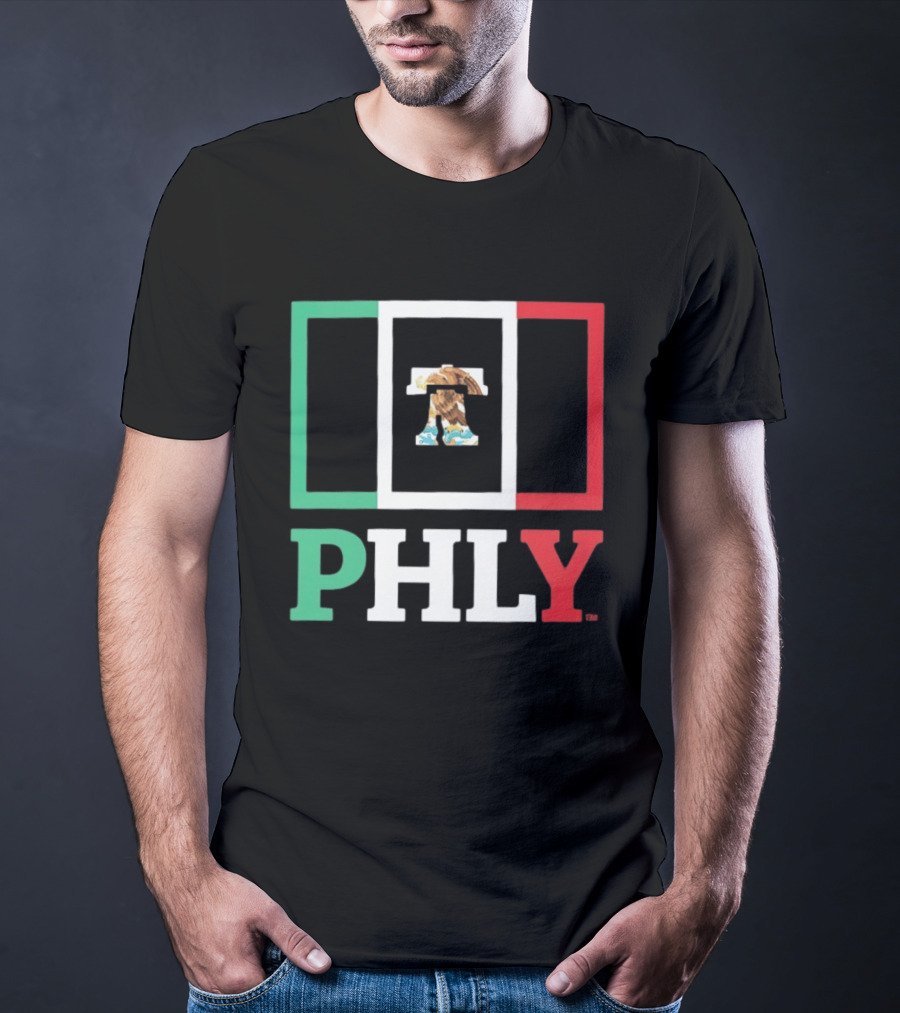 PHLY Mexico Flag Liberty Bell Eagles T-Shirt