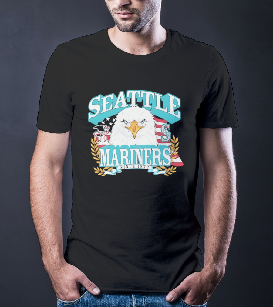Seattle Mariners American League Eagle Emblem 1977 Heritage T-Shirt