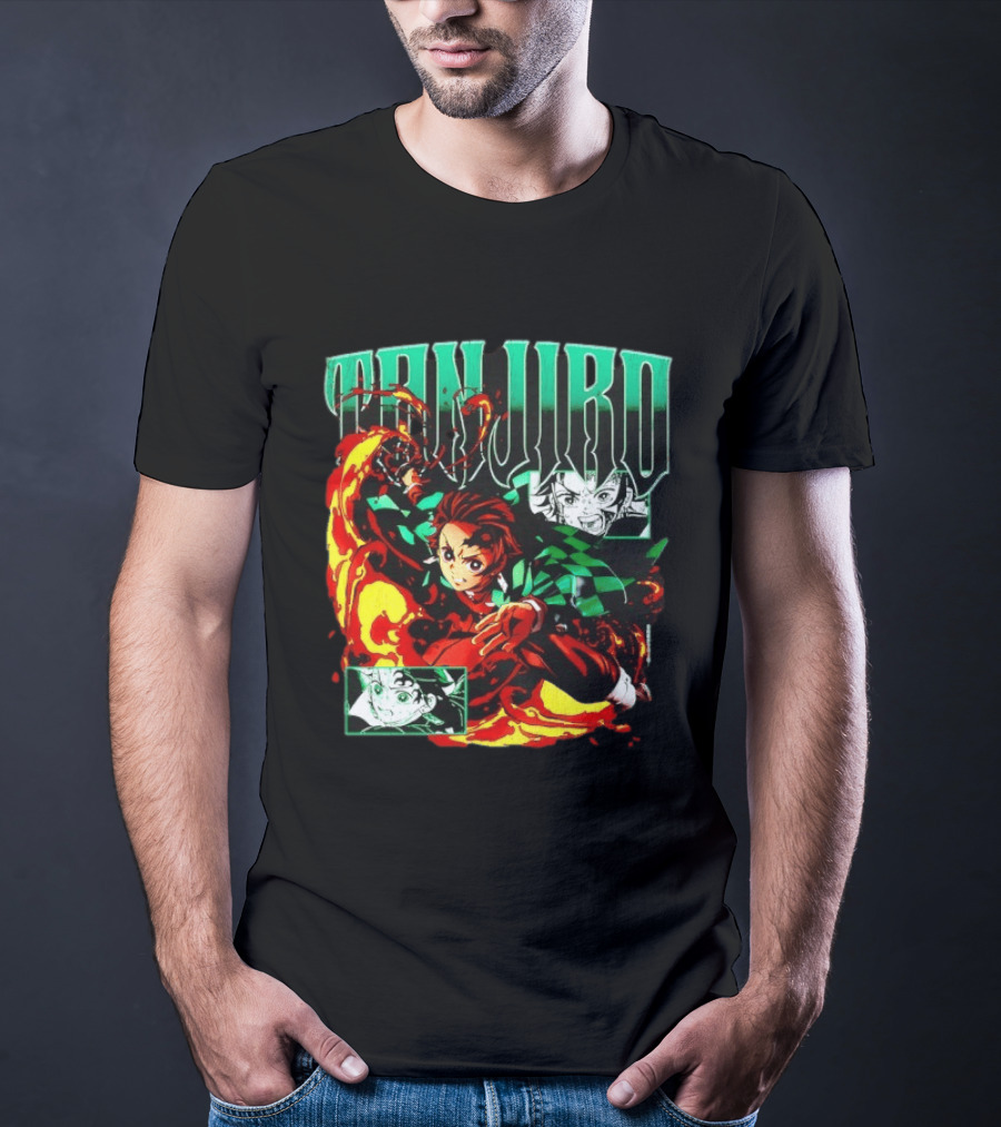 Tanjiro Kamado Flames Demon Slayer Anime Kimetsu No Yaiba T-Shirt
