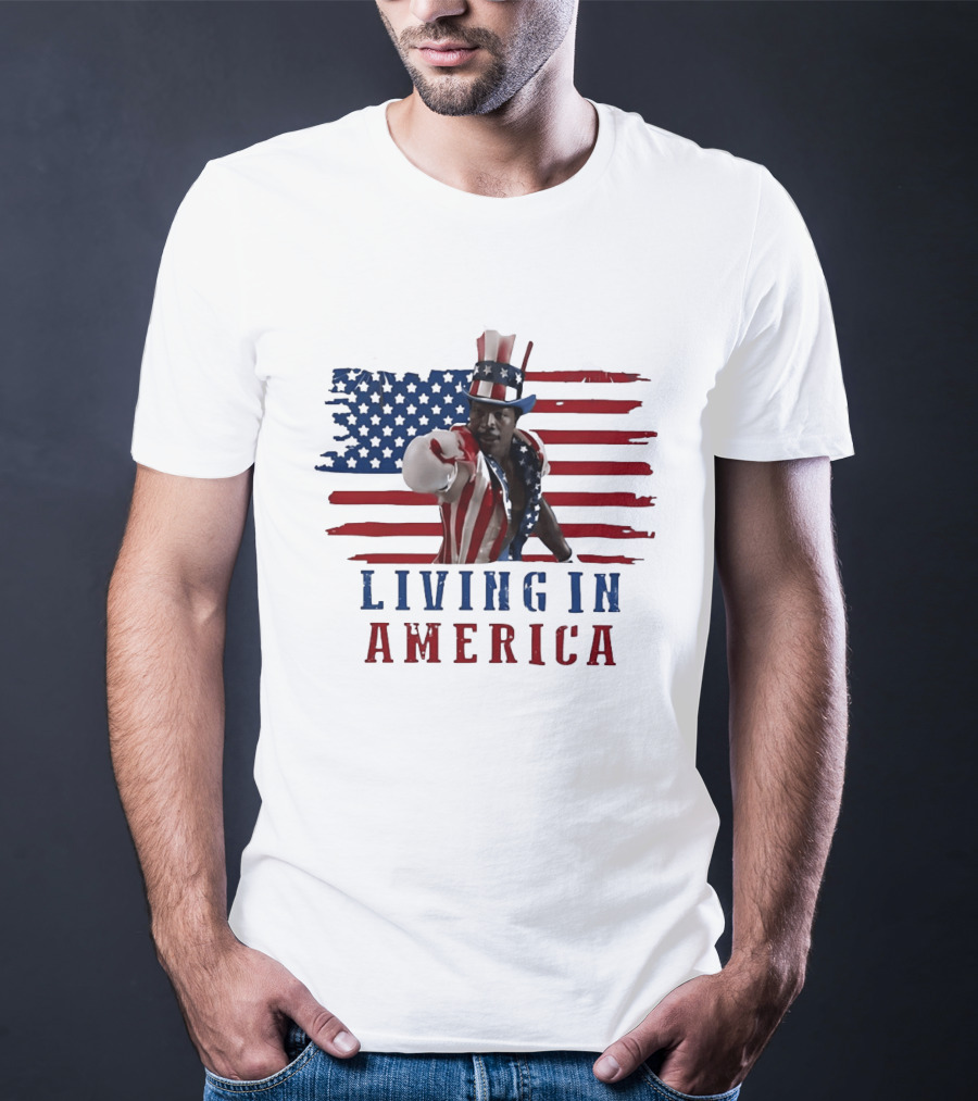 Apollo Creed Living In America Uncle Sam Flag Outfit T-Shirt