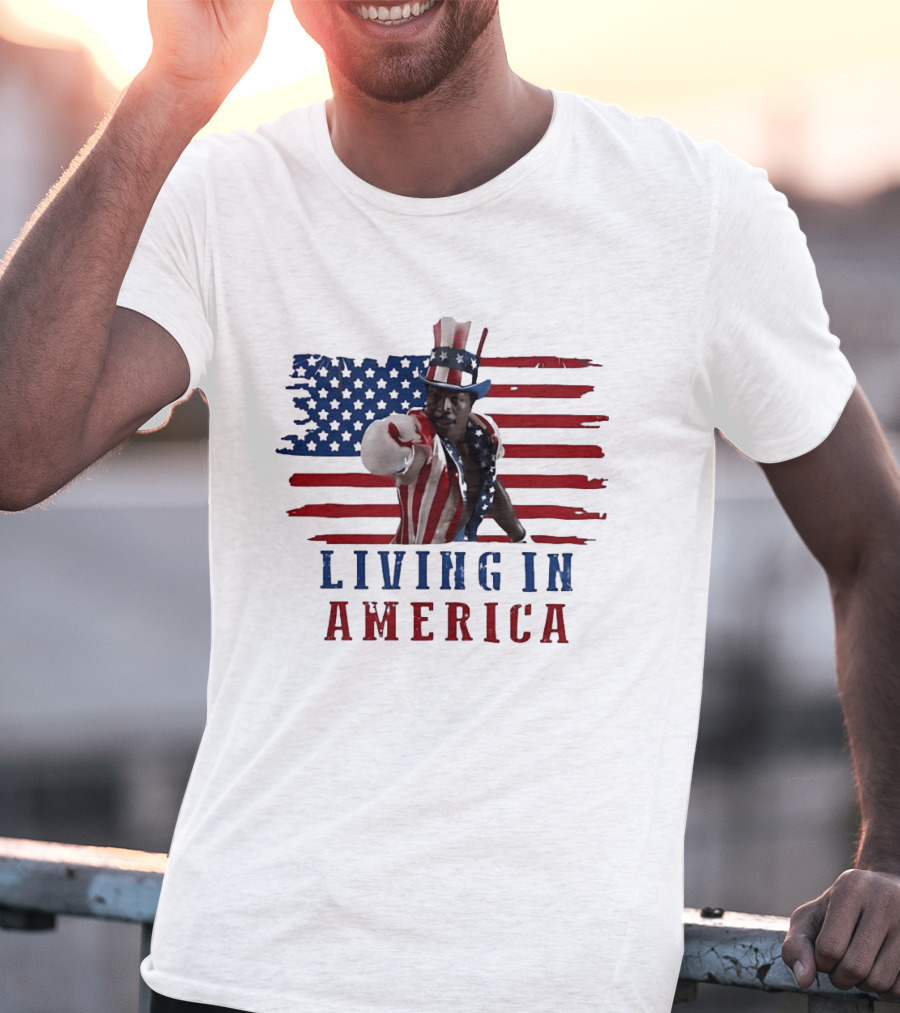 Apollo Creed Living In America Uncle Sam Flag Outfit T-Shirt