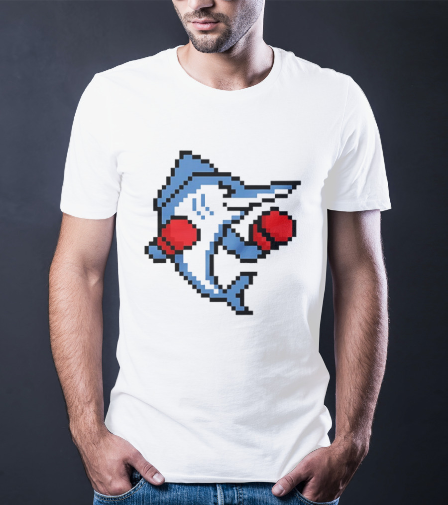 Miami Marlins 8 Bit Boxing Fish Pixel T-Shirt