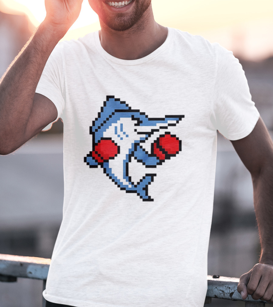Miami Marlins 8 Bit Boxing Fish Pixel T-Shirt