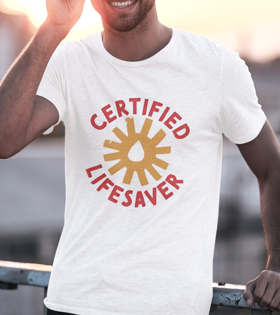 Certified Lifesaver Sun Drop Bright Yellow Sunburst T-Shirt
