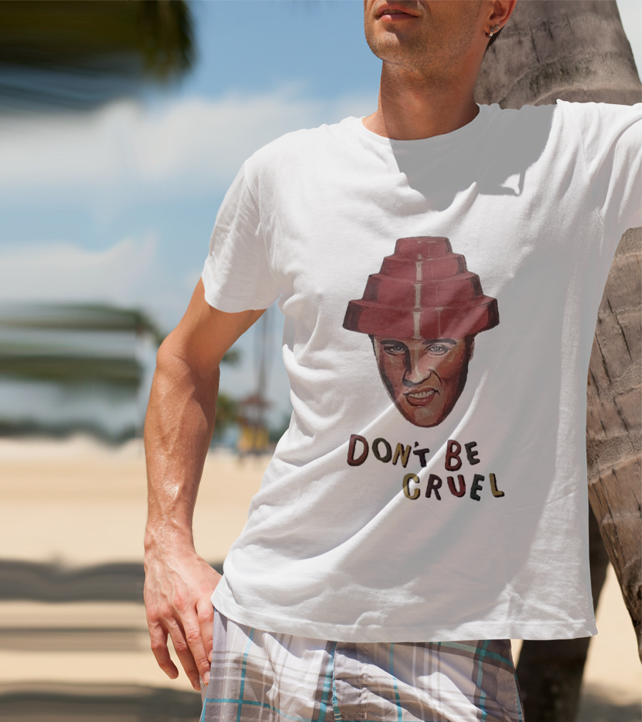 Elvis Presley Devo Hat Don't Be Cruel Pop Culture Icon Mashup T-Shirt