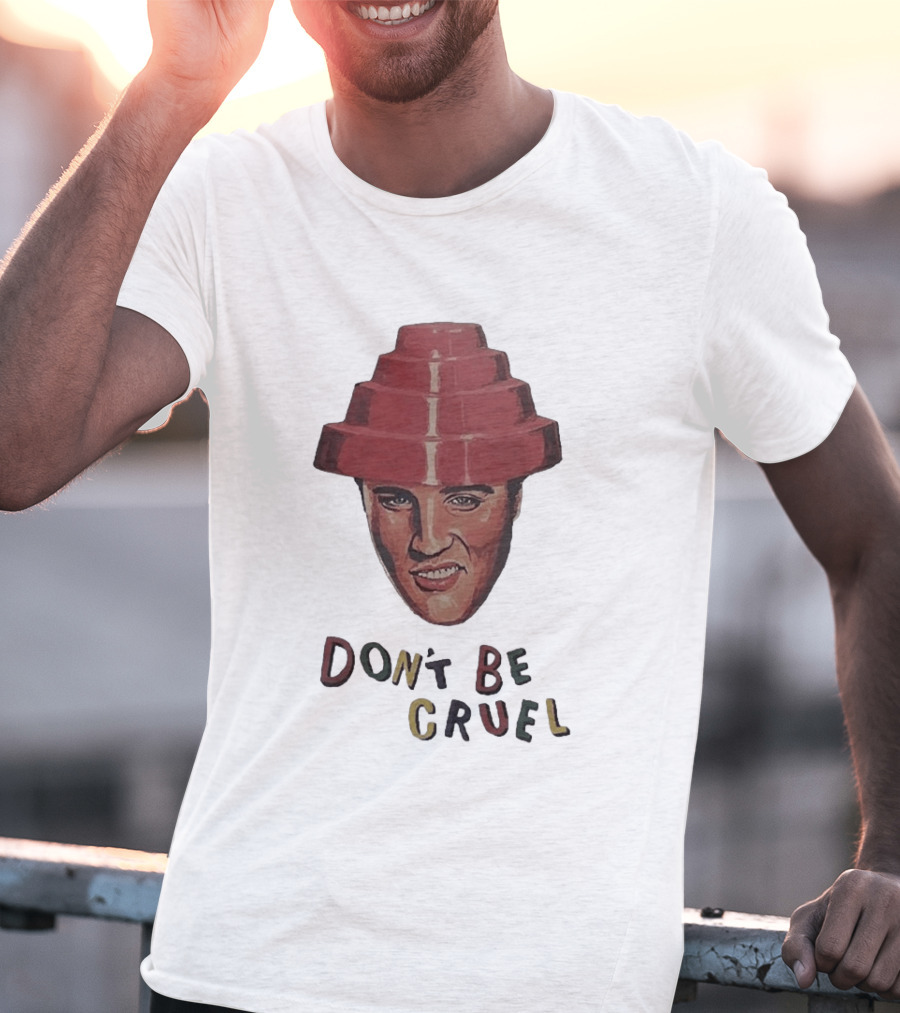 Elvis Presley Devo Hat Don't Be Cruel Pop Culture Icon Mashup T-Shirt