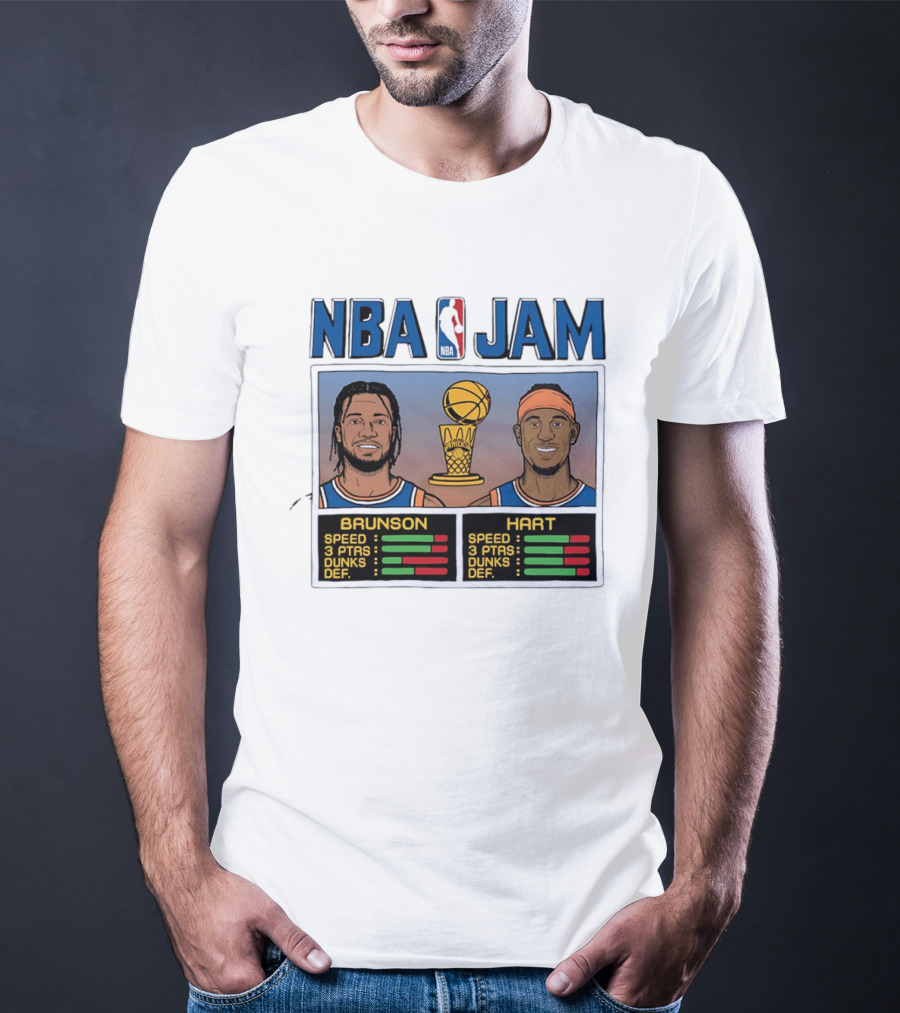 Jalen Brunson Josh Hart New York Knicks NBA Jam Stats T-Shirt