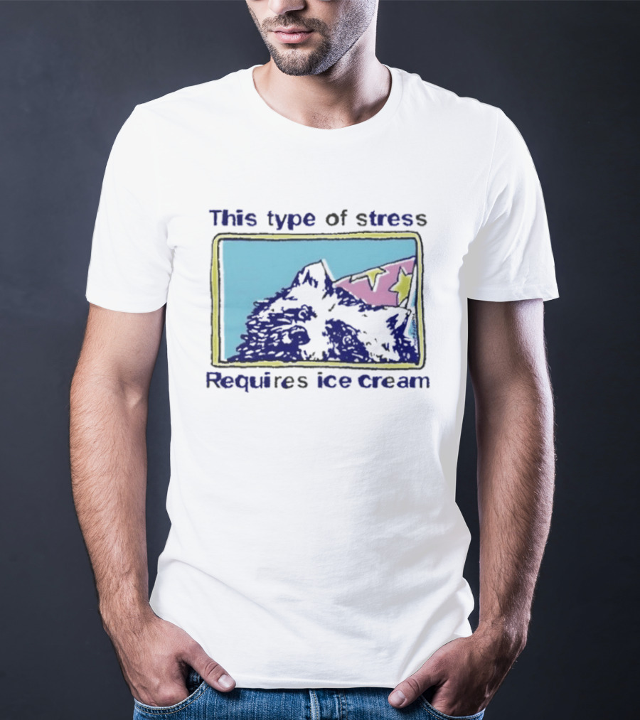 This Type Of Stress Requires Ice Cream Raccoon Meme T-Shirt