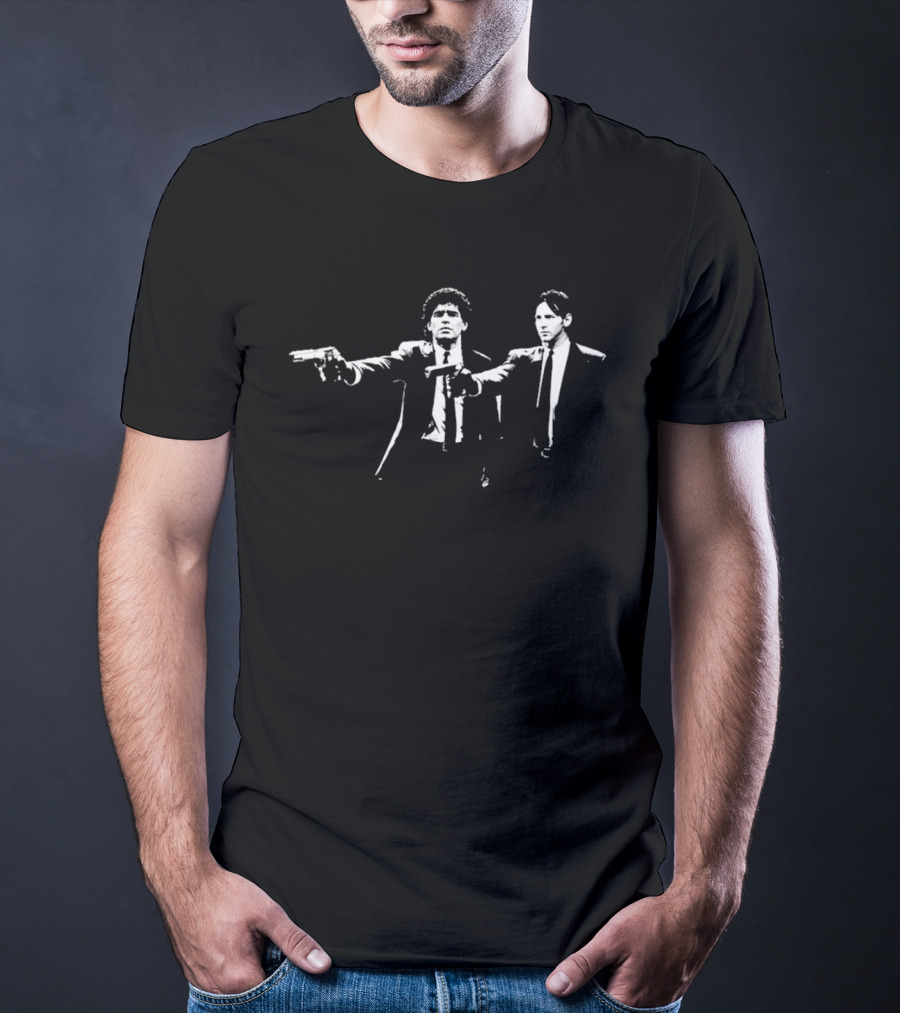 2 GOATS 2 GOOD Pulp Fiction Suit Up Scene Duo Guns T-Shirt