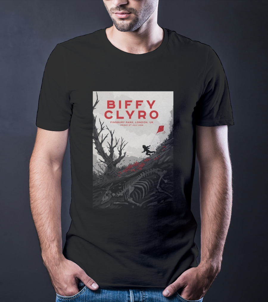 Biffy Clyro Finsbury Park London UK July 3 2026 Kite Skeleton T-Shirt