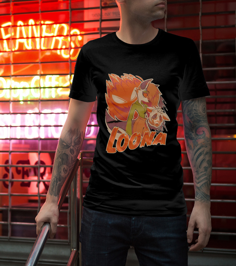 Helluva Boss Loona Hellhound Holding Mask T-Shirt