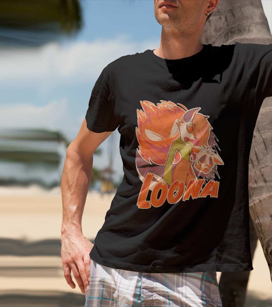 Helluva Boss Loona Hellhound Holding Mask T-Shirt