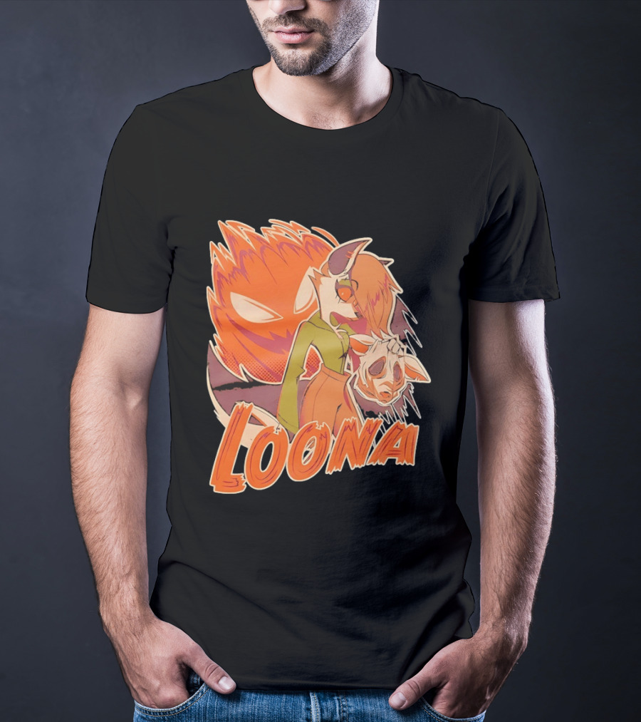 Helluva Boss Loona Hellhound Holding Mask T-Shirt