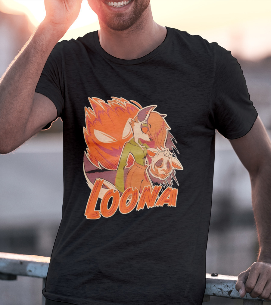 Helluva Boss Loona Hellhound Holding Mask T-Shirt
