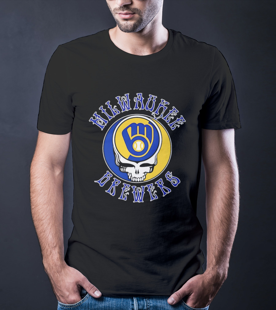 Milwaukee Brewers Grateful Dead Steal Your Face MLB Baseball Mashup T-Shirt
